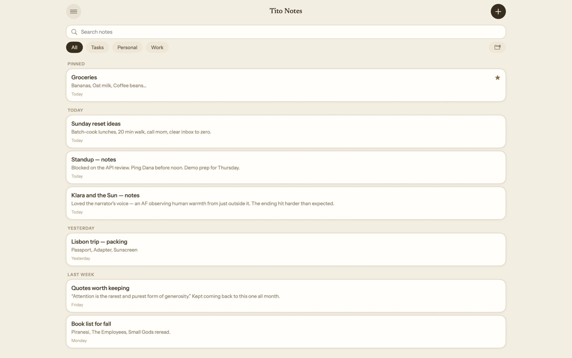 Tito Notes on macOS.